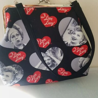 I Love Lucy Red Heart Purse Black And White Handbag  - Image 1 of 4