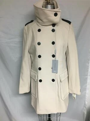 Abrigo Andrew Marc Hayley Doble Pecho Botón Frontal Lana Crema Nuevo con Etiquetas $495 Foto 1 de 4