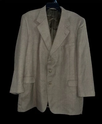 Jaqueta masculina vintage lacrosse bronzeada espinha de peixe tamanho 48 longa - Imagem 1 de 3