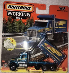 Matchbox Working Rigs Blue Western Star 49X DUMP TRUCK NEW 2023 Fast Ship USPS - Picture 1 of 3