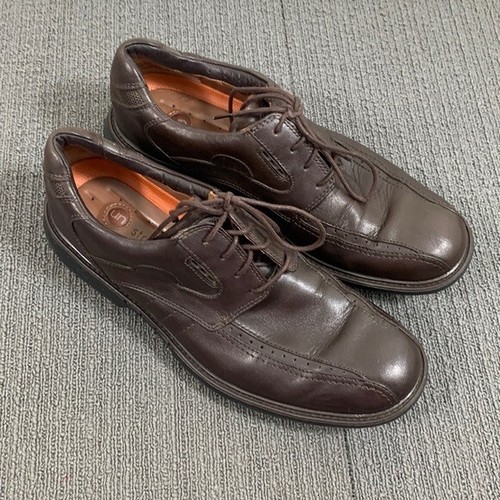 Punta bicicletta brogue Clarks casual da uomo non strutturata taglia 9M marrone in pelle