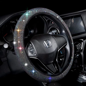 Steering Wheel Cover for Women Men Bling Bling Crystal Diamond Sparkling Car SUV - Picture 1 of 4