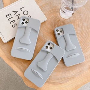 Soft 3D Silicone Stone Phone Case for iPhone 16 15 14 13 12 11 Pro Max XR 7 8 SE - Picture 1 of 7
