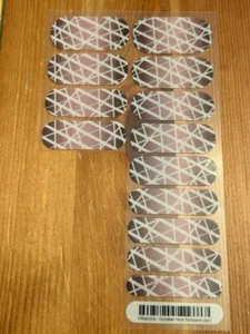 Jamberry Nail Wraps - October Host - Brown White Geometric - Half Sheet + - Picture 1 of 1