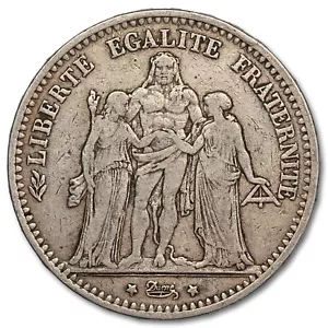 France - 5 francs Hercule 1873 K argent Bordeaux F.334/11 Gad.744 KM.820 monnaie - Imagen 1 de 2