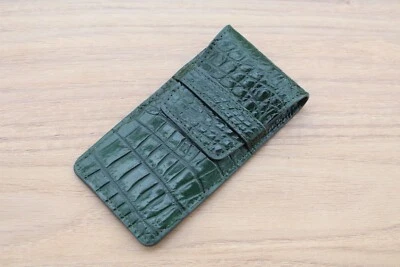 Bolsa de reloj verde bolsa de cuero genuino CROC estuche de almacenamiento de viaje Foto 1 de 4