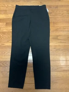 Michael Kors High Rise Elastic Waist Pull-On Trouser Ankle Pant Black Sz Medium - Picture 1 of 2