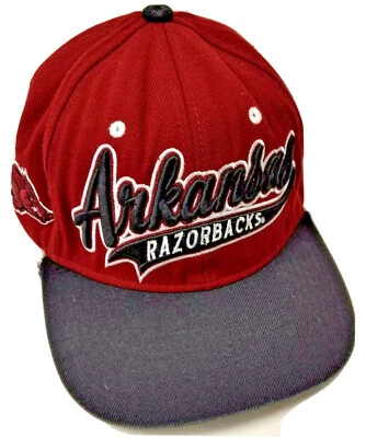 Arkansas Razorback HOGS Wool Blend Adj Snap Back Cap Raised Lettering Unique - Image 1 of 4