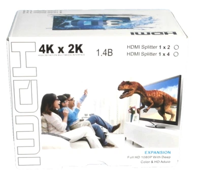 HDMI 4K X 2K HDMI 1X2 SPLITTER HDMI 1X4 SPLITTER 1.4B EXPANSION FULL HD 1080P - Image 1 of 4