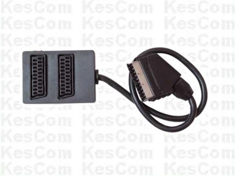 KESCOM Distribuidor Scart 2 compartimentos incl. cable de conexión de 0,5 m