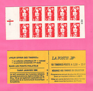 FRANCE - Carnet BRIAT-YT2630C1 - RE&RGR2 - Réservez vos timbres Tarif JANV 1990