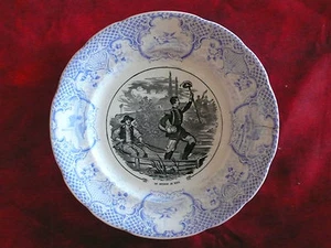 Ancienne assiette parlante Sarreguemines - militaire n° 12 "Le Retour au Pays" - Picture 1 of 1