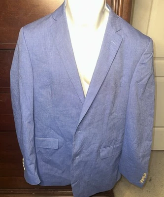 Abrigo deportivo de dos botones de algodón azul saddlebred talla 42L Foto 1 de 4