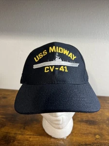 USS Midway CV-41 Navy Ship Hat Military Snapback Hat Embroidered Adjustable USA - Picture 1 of 8