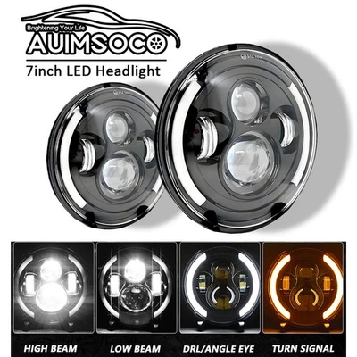 Par de faros LED redondos de 7 pulgadas para Mazda Miata 1992-1993 1997 ojos de ángulo halo Foto 1 de 4