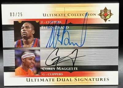 2005-06 UD Ultimate Dual Signatures GOLD Elton Brand Corey Maggette Auto 3/25 NM - Image 1 of 4