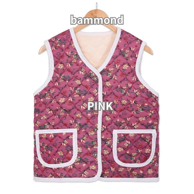 Chaleco Floral Retro Coreano - Kimchi Estilo Abuela Invierno Acolchado K-Fashion Vellón Foto 1 de 4