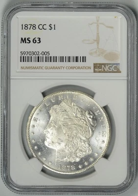 1878-CC  NGC  MS63  *  CARSON CITY MORGAN DOLLAR  *  #5970302-005 - Image 1 of 4