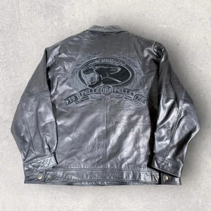 Chaqueta de cuero vintage Marc Buchanan Pelle Pelle bordada pantera para hombre 48 - Imagen 1 de 16