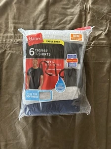 Hanes FreshIQ ComfortSoft Crewneck Classic T-Shirt, Size M - 6 Pack - Picture 1 of 2
