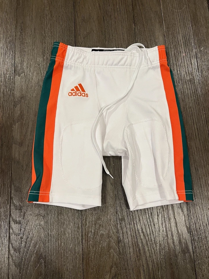 Mens Adidas 7v7 Quarterback Football Pants QB Spandex Shorts White L - Image 1 of 2