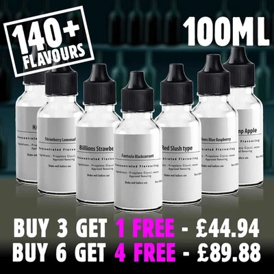 100ml E Liquid Flavour Concentrate DIY Vape Juice Mix Extra Strong UK PG 0mg - Image 1 of 2