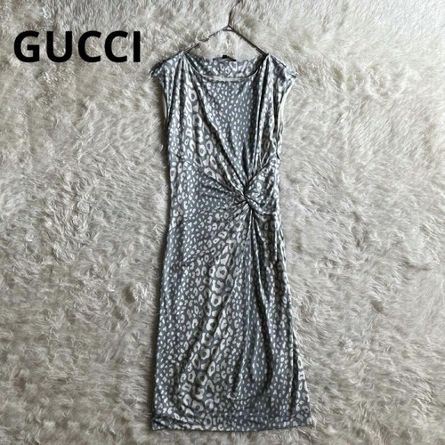 GUCCI Vestito senza maniche cache core rayon multicolore 34 XS 84728c