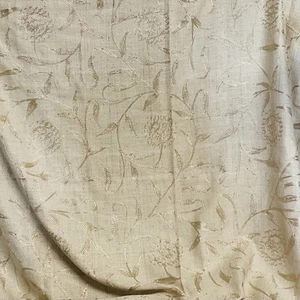 Natural Embroidered Raw Silk Fabric, 2 1/2 Yds X 45” - Picture 1 of 2
