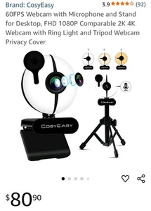 Neu Open Box - CosyEasy 60FPS FHD 1080P Webcam - Bild 1 von 7