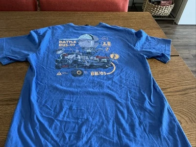 Camiseta Fortnite Hombre Azul H&M Battle Bus Talla Pequeña Foto 1 de 4