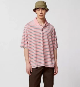 urban outfitters BDG Berkshire Burnout Stripe Oversized Polo Shirt XL - Picture 1 of 5