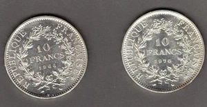 Francia - 10 Francos 1966 y 1970 - Plata 900 - st - Imagen 1 de 2