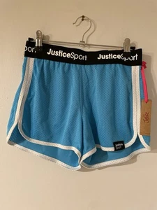 Girls Justice Sport Neon Blue Shorts Size Large (12/14) - Picture 1 of 3