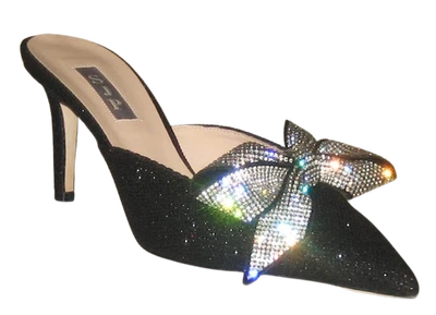 NEW Sarah Jessica Parker PALEY Crystal BOW Mule Women 37.5 Made In ITALY MRP$425 - Image 1 of 4