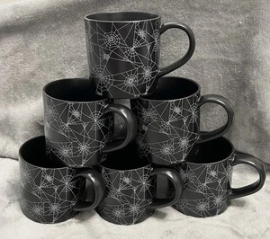 6pc Of 16oz Halloween Spider Web Stoneware Mug - Hyde and Eek! Boutique  - Picture 1 of 3