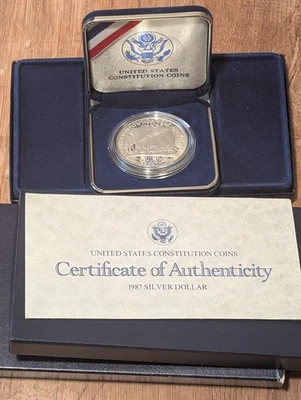 1987-S Constitution Silver Dollar Proof in OGP with COA - Image 1 of 2