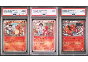 PSA 10 9 Charizard Charmander Charmeleon Pokekyun Seq Set Pokemon Card Japanese - Picture 1 of 2