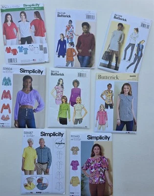 Sewing Patterns Lot-Women's Shirts-Simplicity Patterns-Butterick Sewing Patterns - Image 1 of 4
