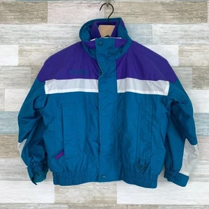 Columbia Vintage 90s Bugaboo 3 in 1 Ski Jacket Purple Blue Retro Kids Unisex 7 8 - Picture 1 of 11