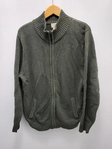 LL Bean Full Zip Pullover Herren L Regular Dunkelgrün Strick 100% Baumwolle - Bild 1 von 12