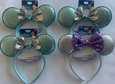 NEW Silver & Blue (purple) Disney Minnie Mouse Ears Headband Claire's LOT OF 4 - Image 1 of 4