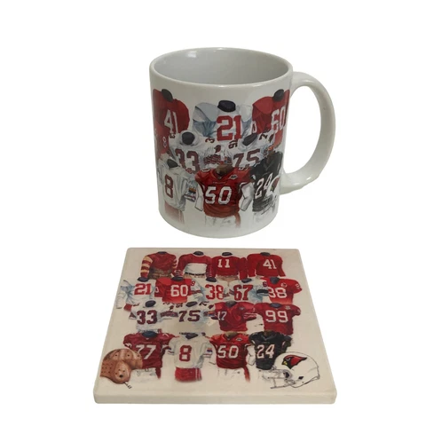 NFL Arizona Cardinals Legacy Uniform Ceramic Mug Stone Coaster Set Football Team Cover
