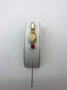Vintage Murano glass Hat Pin mixed bead and faux pearl  5" unmarked - Picture 1 of 4
