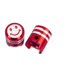 TAPPI VALVOLA WTP SCHRADER A PISTONE COLORE ROSSO (LA COPPIA) - Picture 1 of 1