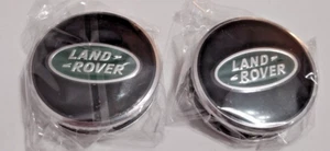 Land Rover Set of 4  Black  Green Oval Polished Wheel Center Hub Cap Genuine - Picture 1 of 1