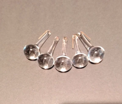 VIDRIO DE MURANO TRANSPARENTE GOTA REDONDA, H 45mm, HECHO A MANO EN ITALIA Foto 1 de 4