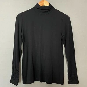 NWT Alfani Turtleneck Shirt Long Sleeve Black Knit Size Petite Small Women Rayon - Picture 1 of 8