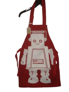Delantal Robot Unisex Rojo Talla Única Aprox 4-6X NUEVO - Imagen 1 de 3