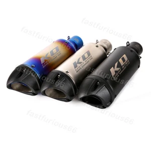38mm-51mm Universal Motorcycle Exhaust Muffler Pipe Stainless Steel 320MM Tips - Picture 1 of 11