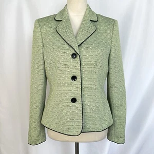 Jones Studio Separates Blazer Womens Size 8 Button Up Green Business Casual - Picture 1 of 12